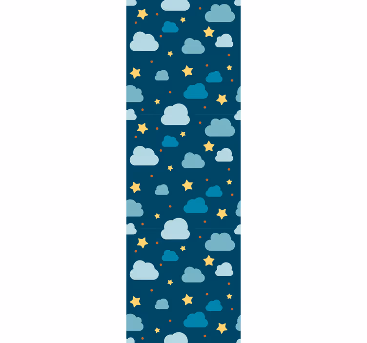 Store enrouleur chambre enfant nuit étoilée avec nuages - TenStickers