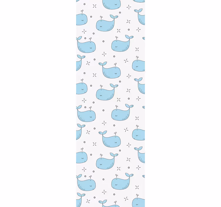 Store enrouleur chambre enfant motif baleines sans couture - TenStickers
