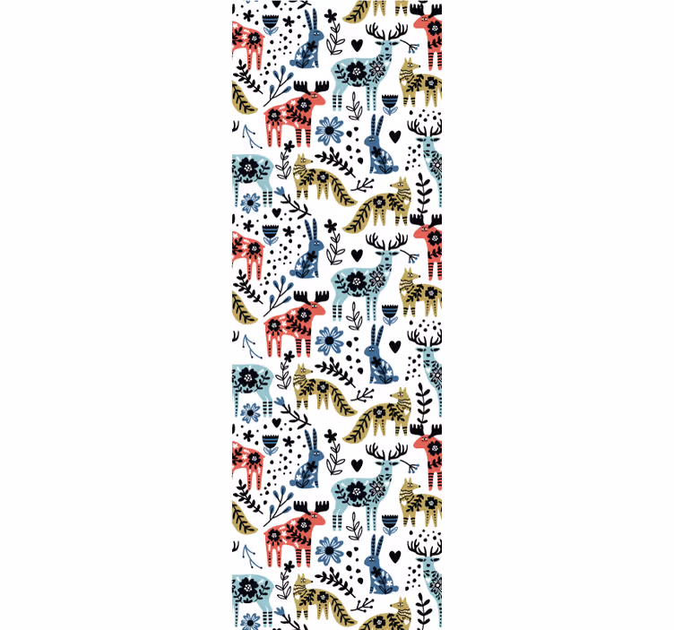 Store enrouleur chambre enfant renne et renard magnifiques - TenStickers