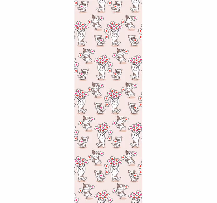 Store enrouleur chambre enfant motif chats et cœurs - TenStickers