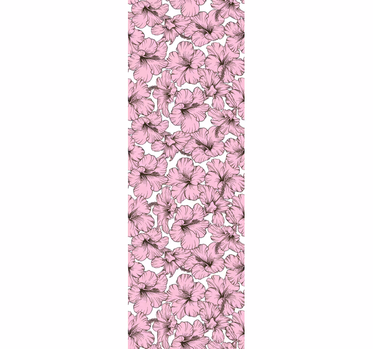 Store enrouleur chambre enfant motif hibiscus rose - TenStickers