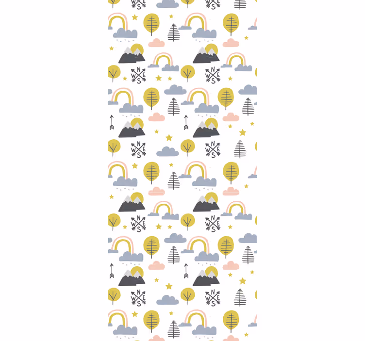 Store enrouleur chambre enfant arbres et arcs-en-ciel - TenStickers