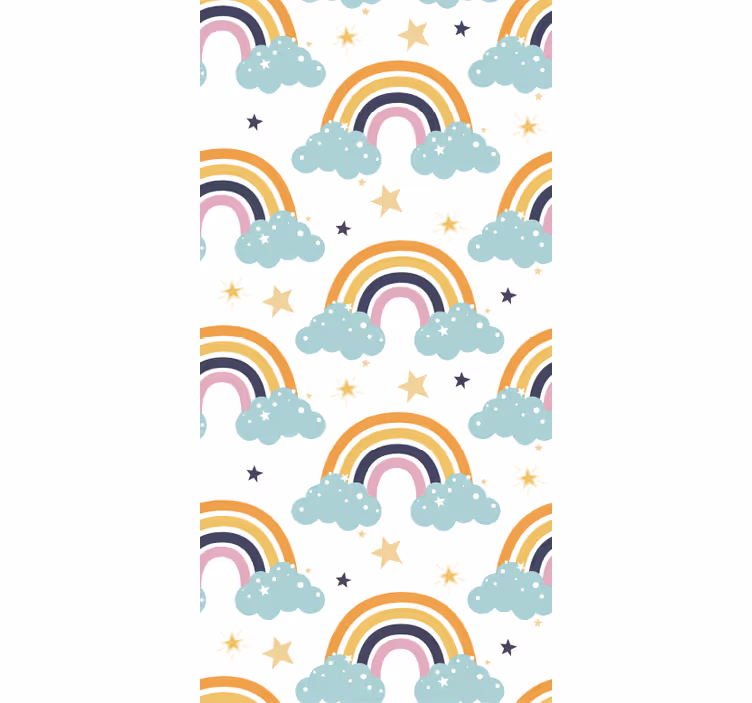 Store enrouleur chambre enfant motifs arc-en-ciel et nuages - TenStickers