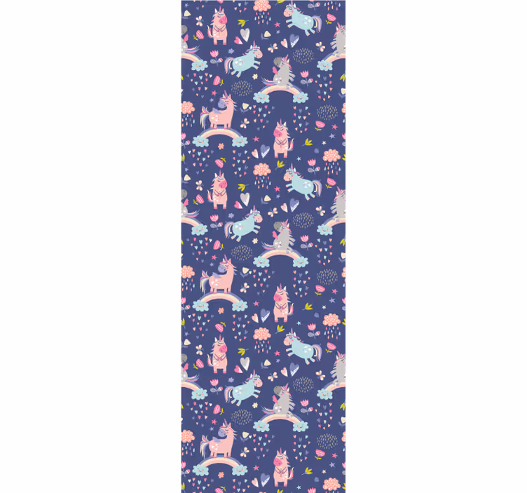 Store enrouleur chambre enfant licornes colorées arc-en-ciel - TenStickers