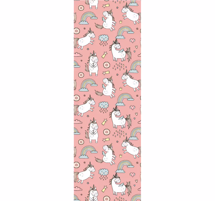 Store enrouleur chambre enfant licornes et arc-en-ciel - TenStickers