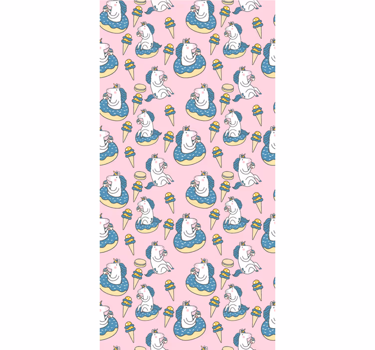 Store enrouleur chambre enfant licornes et glaces roses - TenStickers