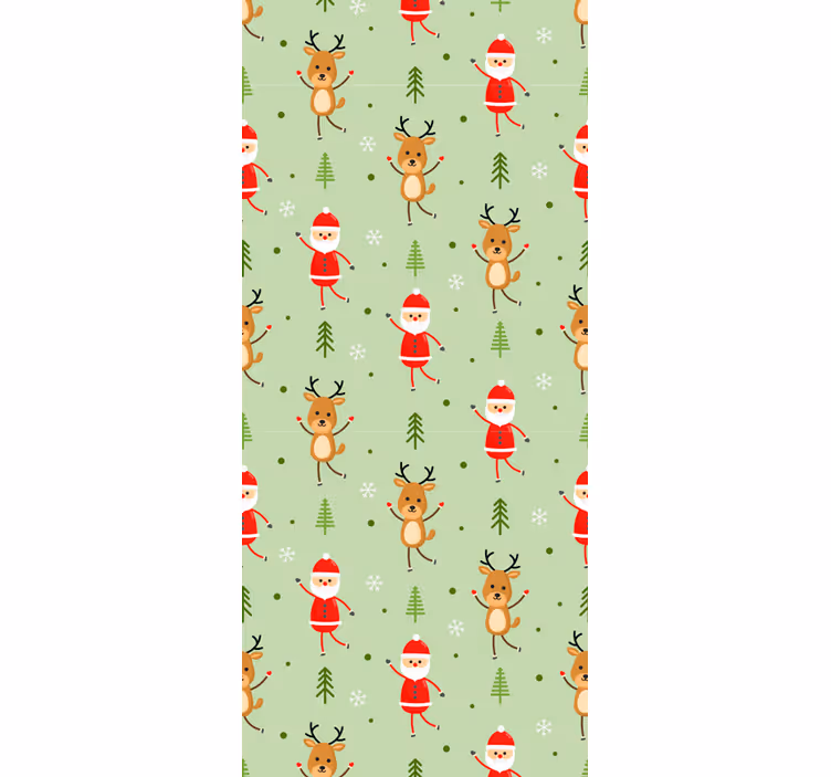 Store enrouleur chambre enfant père noël et un renne - TenStickers