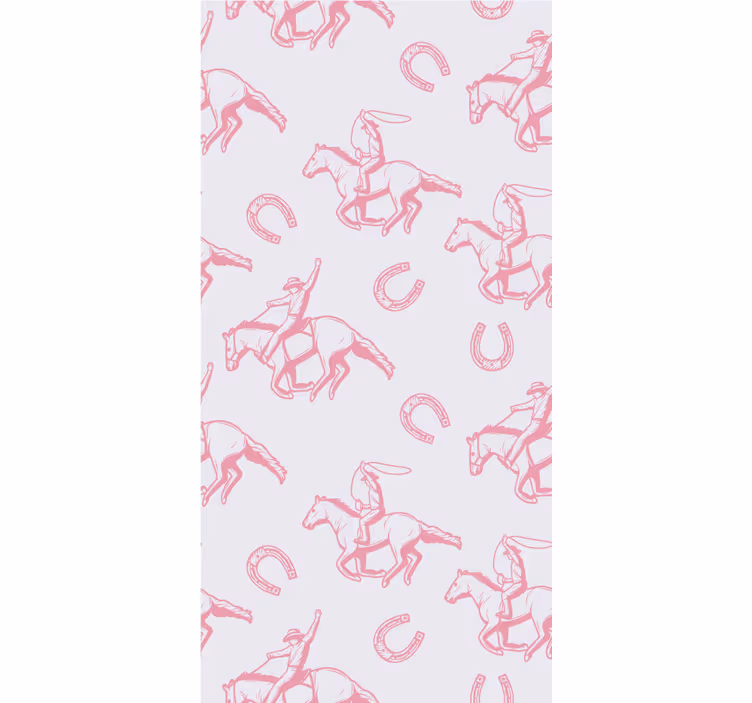 Store enrouleur chambre enfant motif cheval cowboy rose - TenStickers