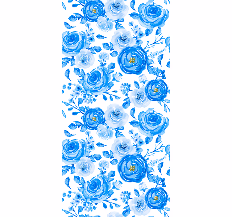 Store enrouleur chambre enfant style nordique fleurs bleues - TenStickers