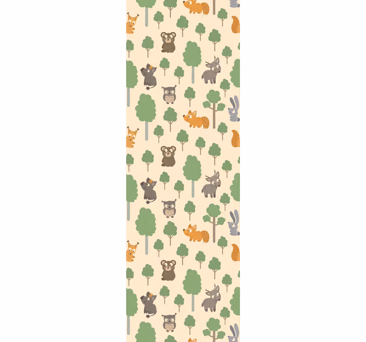 Store enrouleur chambre enfant animaux et arbres mignons - TenStickers