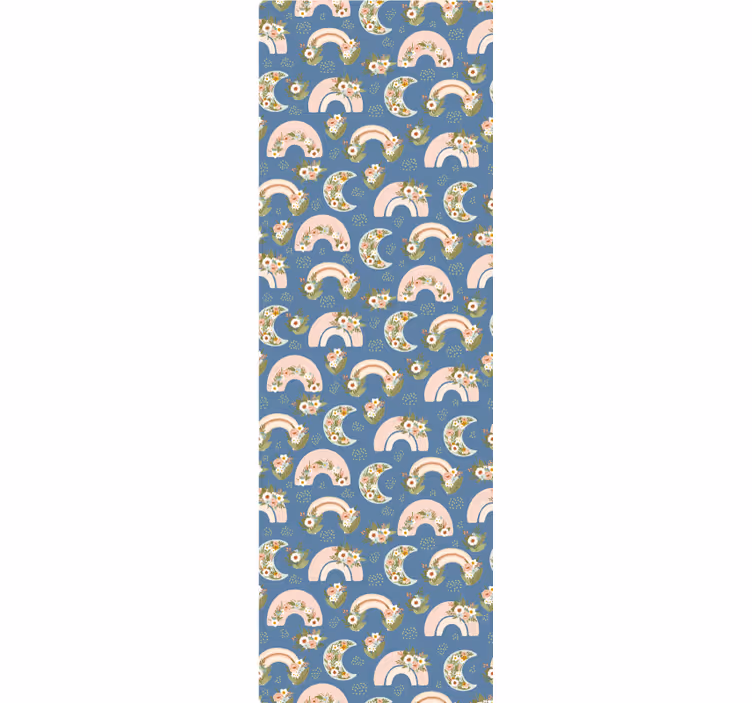 Store enrouleur chambre enfant motif arc-en-ciel fleurs - TenStickers