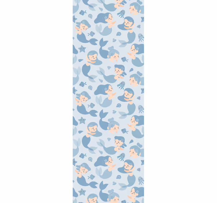 Store enrouleur chambre enfant sirène bleue souriante - TenStickers