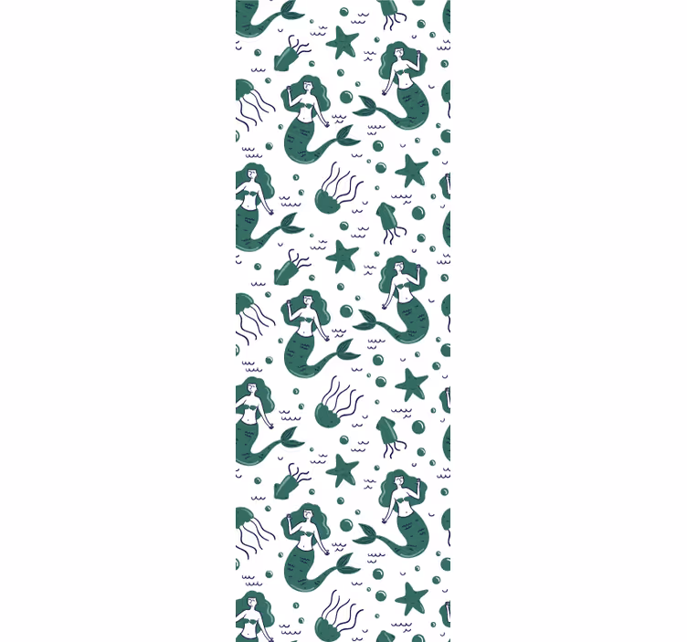 Store enrouleur chambre enfant sirènes vertes - TenStickers