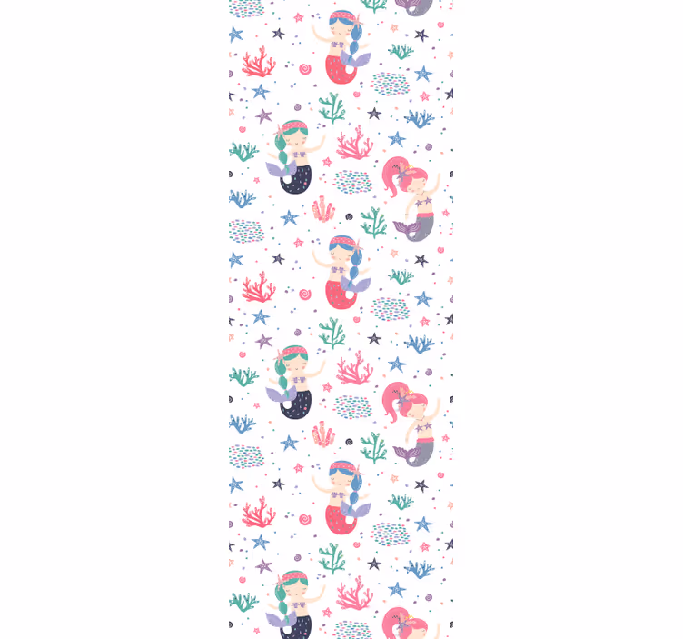 Store enrouleur chambre enfant sirène avec couettes - TenStickers