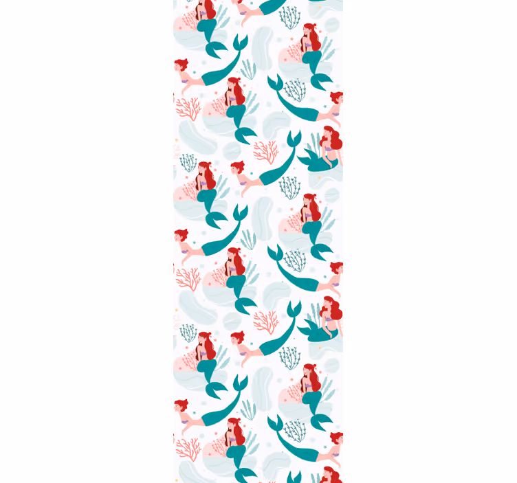 Store enrouleur chambre enfant sirène cheveux roux souriante - TenStickers