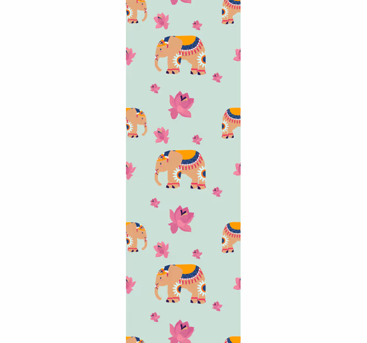 Store enrouleur chambre enfant Éléphants pêche indienne - TenStickers
