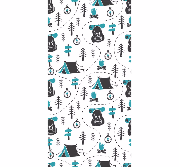 Store enrouleur chambre enfant motif camping nature - TenStickers