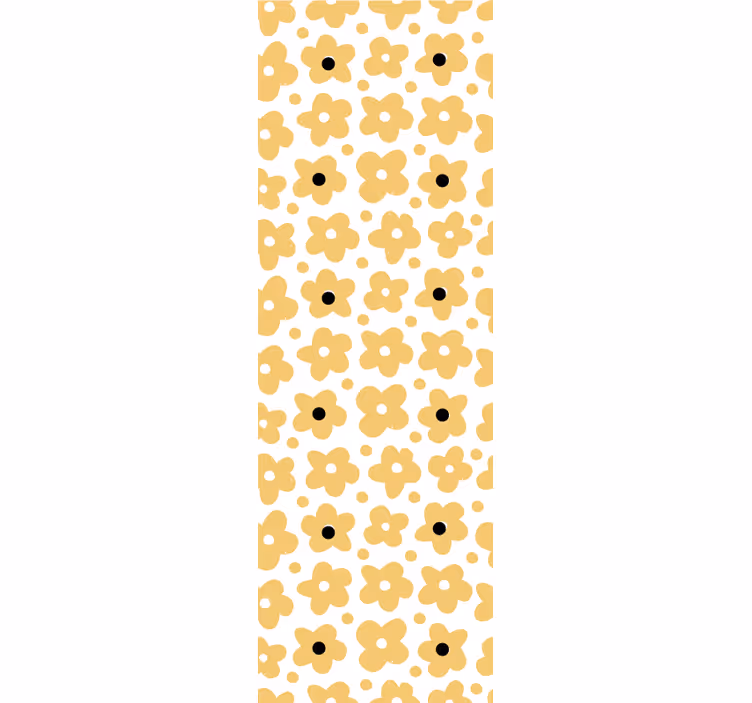 Store enrouleur chambre enfant motif floral abstrait jaune - TenStickers