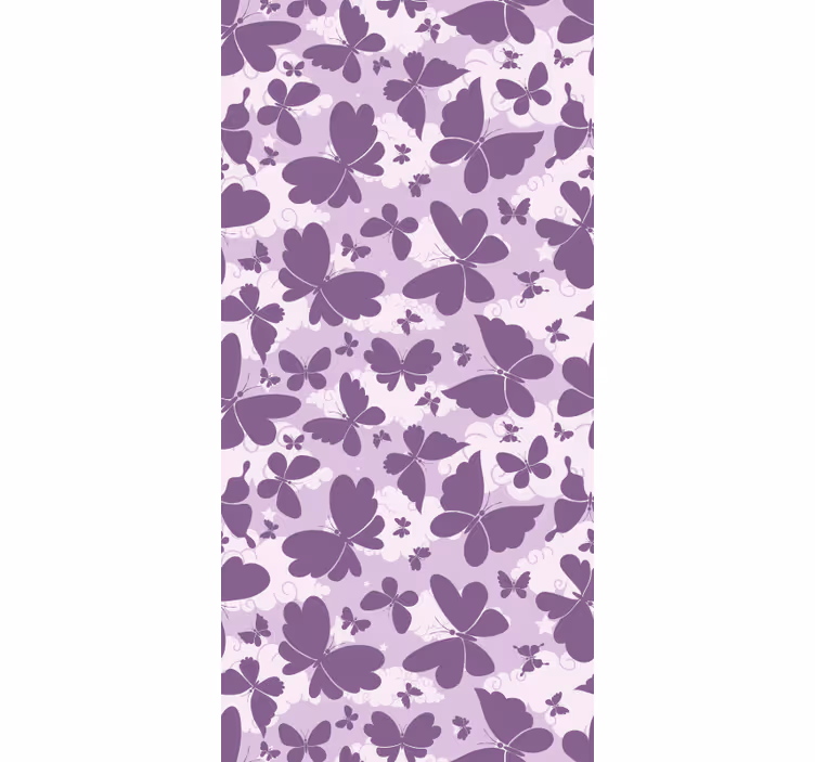Store enrouleur chambre enfant motif papillon violet ciel - TenStickers