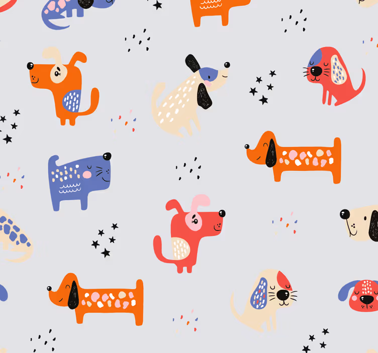 Store enrouleur chambre enfant chiens illustrés - TenStickers