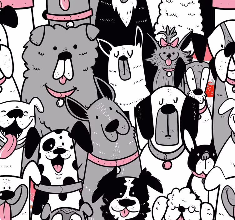 Store enrouleur chambre enfant chien en contours - TenStickers