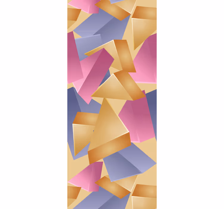 Store enrouleur bureaux pyramide géométrique dorée - TenStickers