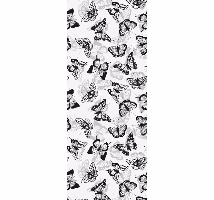 Store enrouleur bureaux motif papillons délicats noir - TenStickers