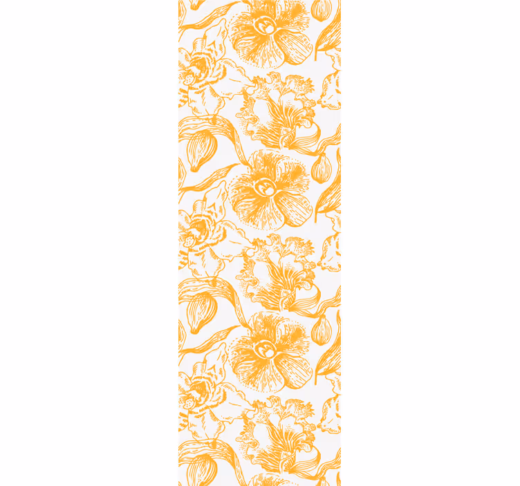 Store enrouleur bureaux motif fleurs d'orchidées jaunes - TenStickers