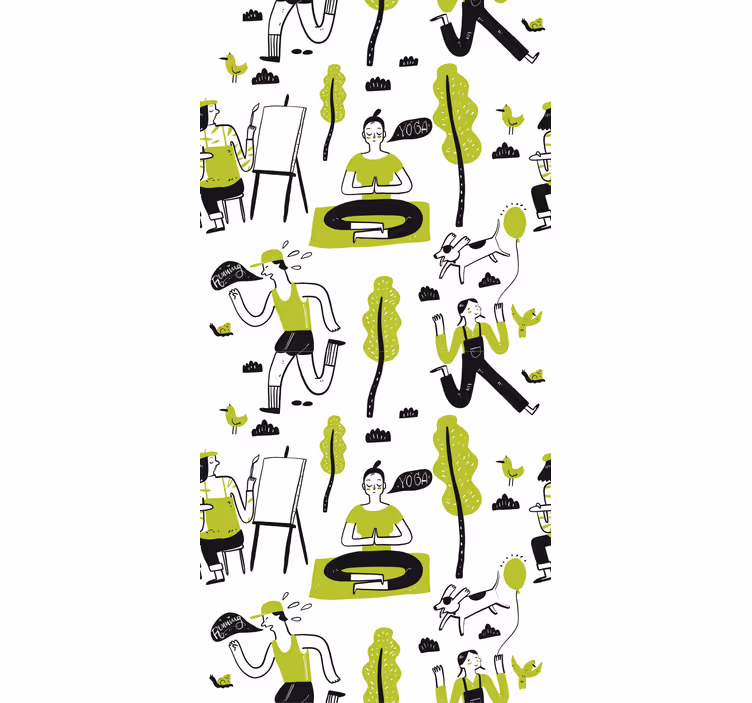 Store enrouleur bureaux set de gribouillis santé - TenStickers