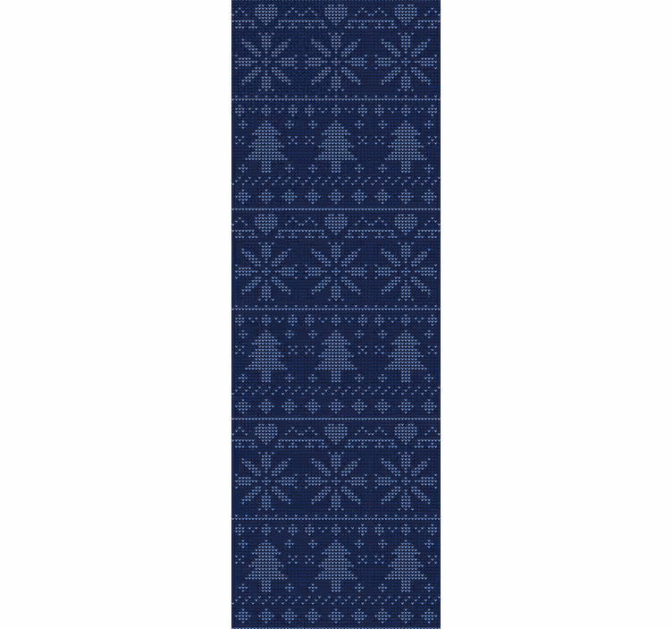 Store enrouleur bureaux motif tricot bleu marine noël - TenStickers
