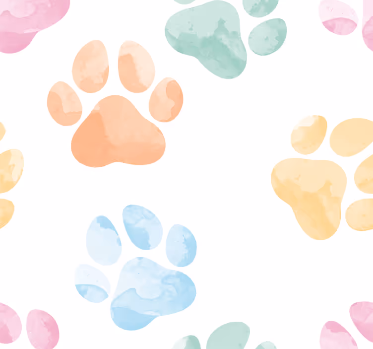 Store enrouleur bureaux pattes d'animaux pastel - TenStickers