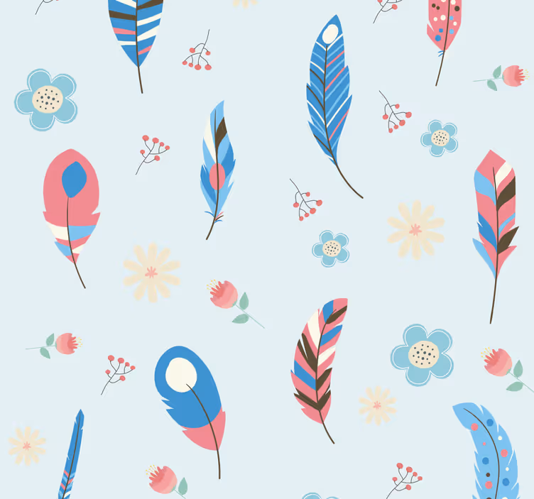 Store enrouleur chambre ado motif plume bohème - TenStickers