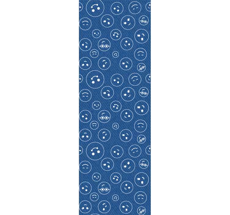 Store enrouleur chambre ado visages souriants bleus navy - TenStickers