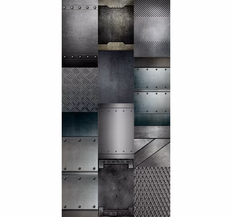 Store enrouleur chambre ado motif blocs noirs métal - TenStickers