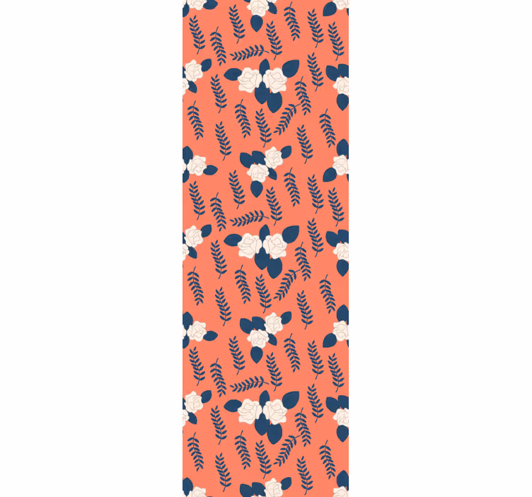 Store enrouleur chambre ado motif fleurs roses oranges - TenStickers