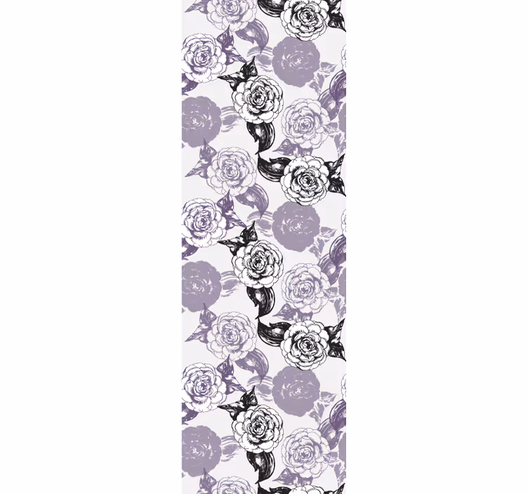 Store enrouleur chambre ado motif floral violet et noir - TenStickers