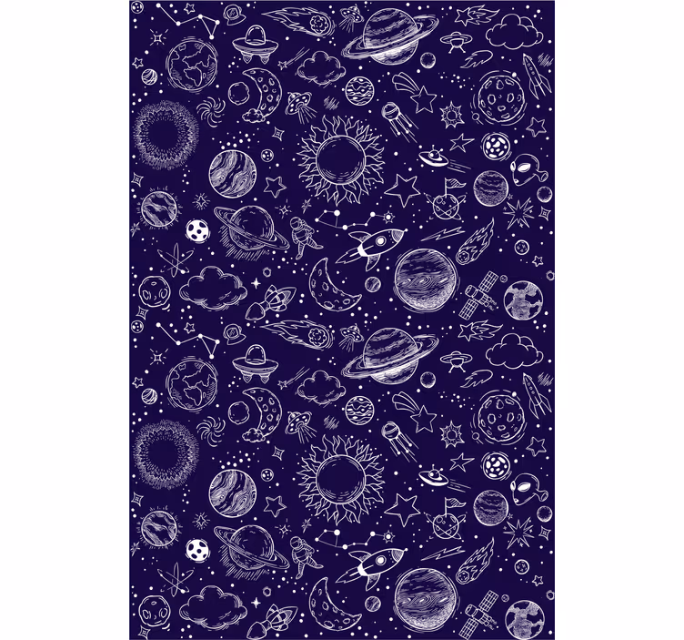 Store enrouleur chambre ado doodle planétaire - TenStickers