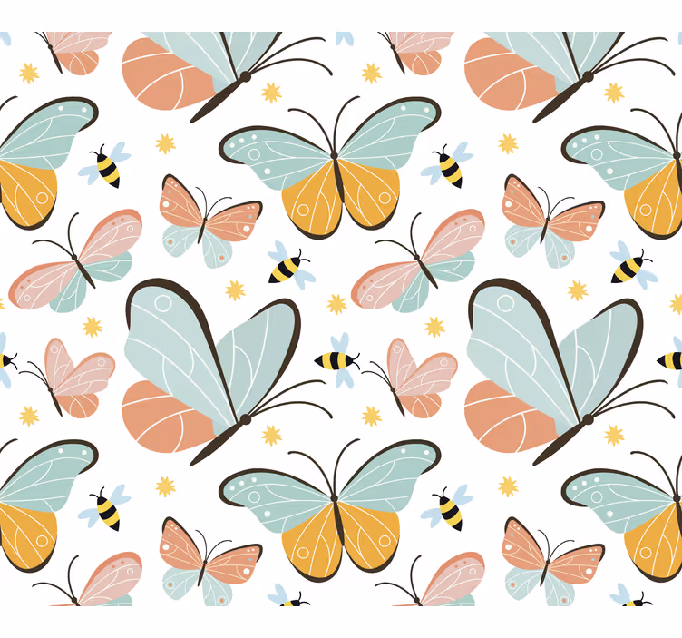 Store enrouleur chambre ado papillons et abeilles - TenStickers