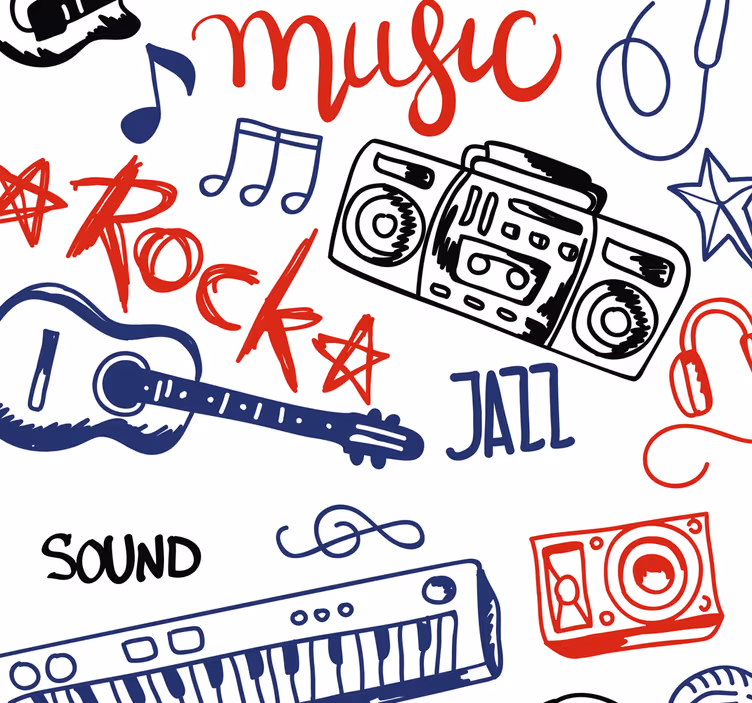 Store enrouleur chambre ado instruments de musique - TenStickers