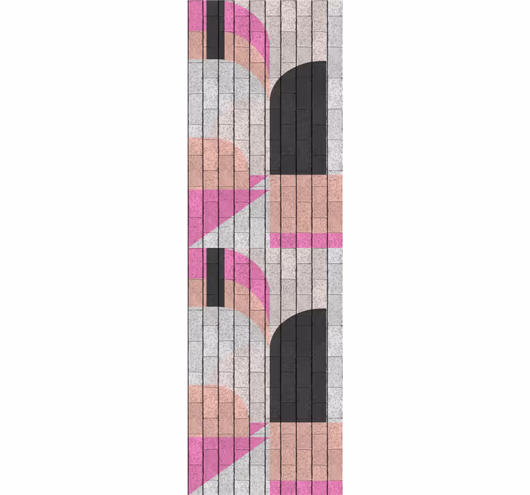 Store enrouleur moderne formes abstraites sur briques - TenStickers