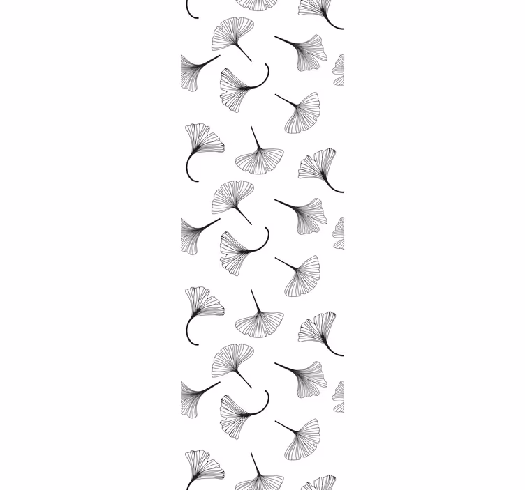 Store enrouleur moderne motif feuilles de ginkgo noir - TenStickers