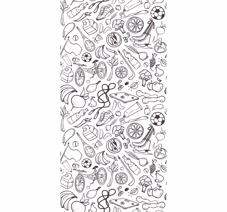 Store enrouleur moderne dessins de symboles sportifs - TenStickers