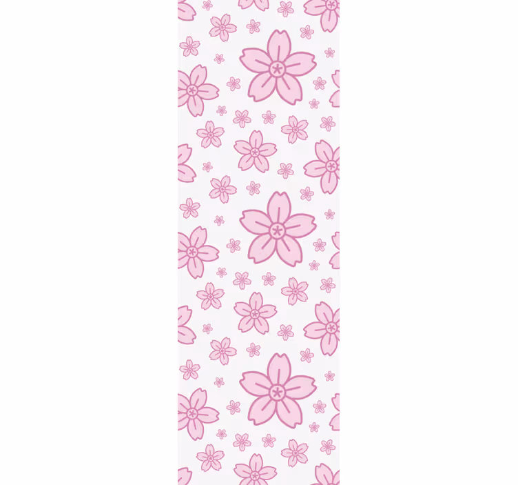 Store enrouleur moderne fleurs roses mignonnes sur blanc - TenStickers