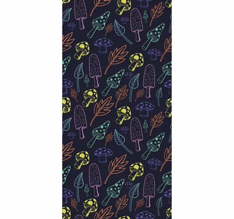 Store enrouleur moderne motif champignons colorés - TenStickers