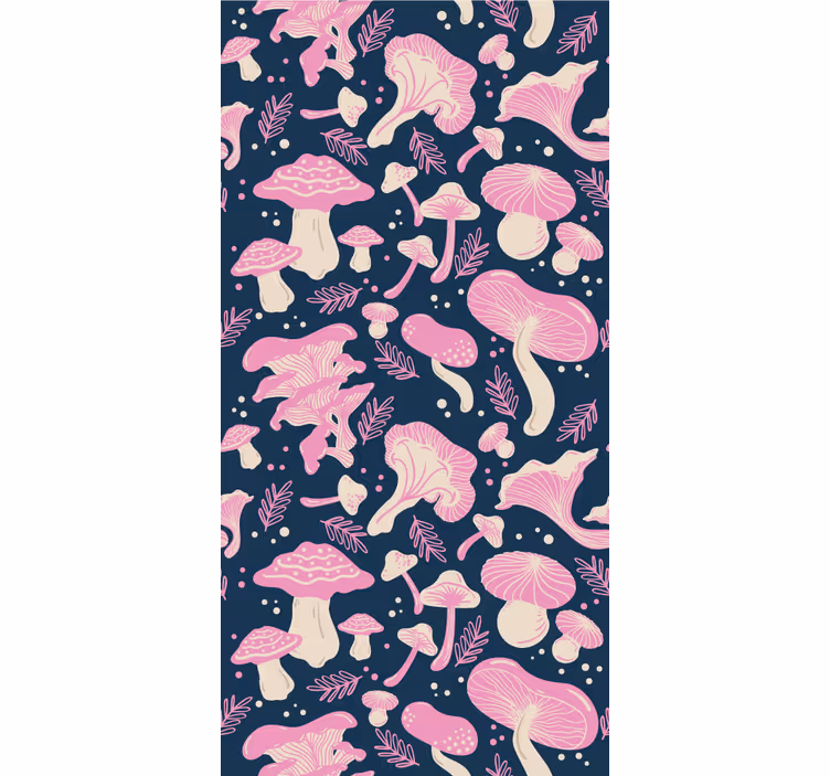 Store enrouleur moderne motif champignon rose - TenStickers