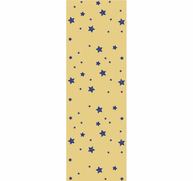 Store enrouleur moderne étoiles bleues fond jaune - TenStickers
