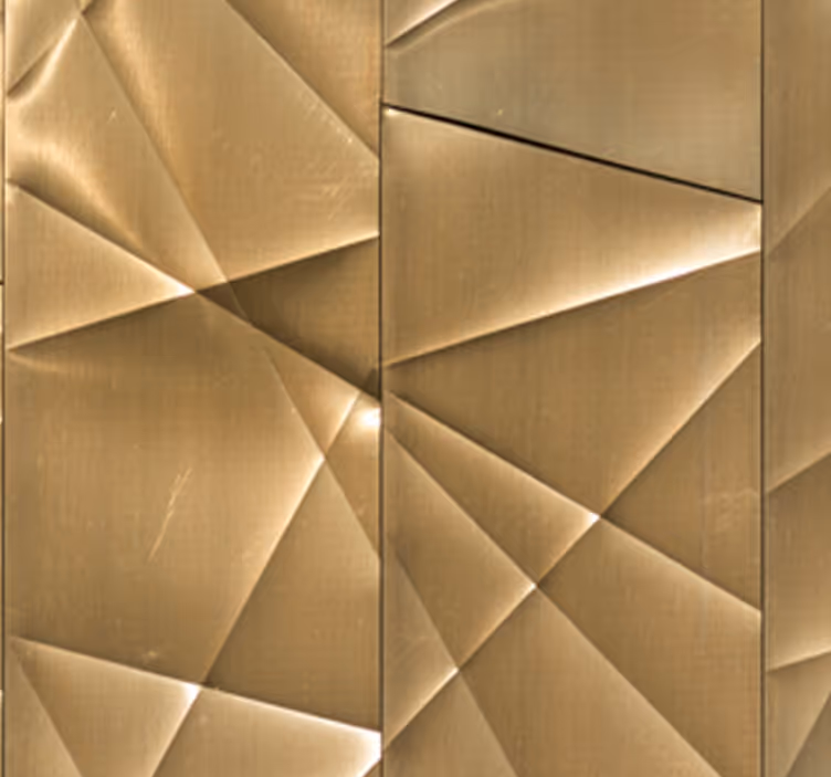 Store enrouleur moderne texture polygonale dorée 3d - TenStickers