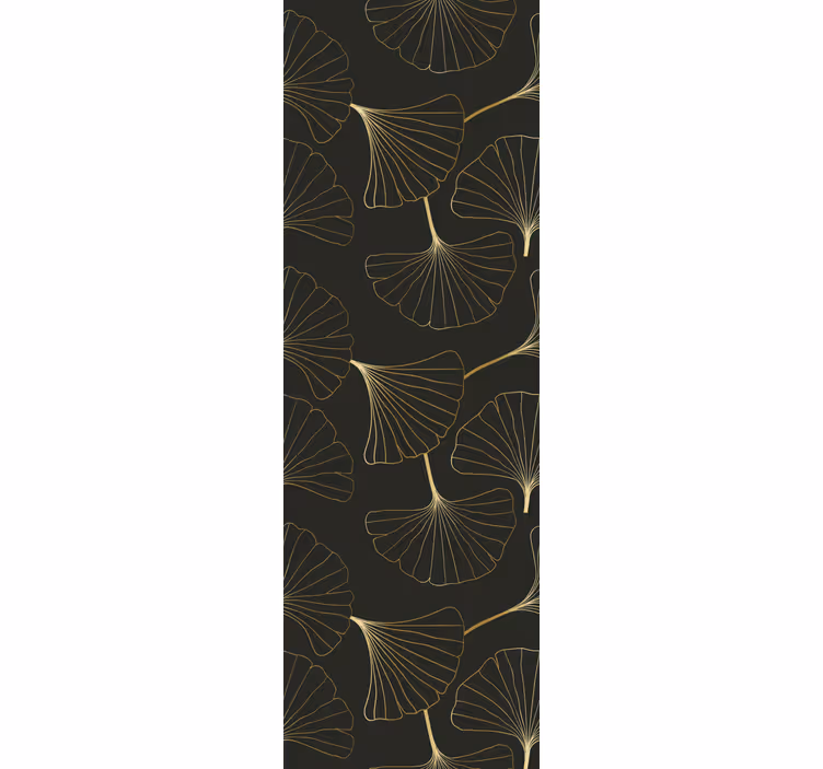 Store enrouleur moderne feuilles de ginkgo charbon or - TenStickers