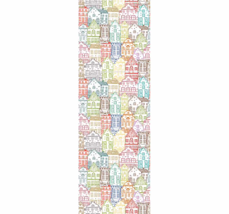 Store enrouleur moderne motif maisons dessinées à la main - TenStickers