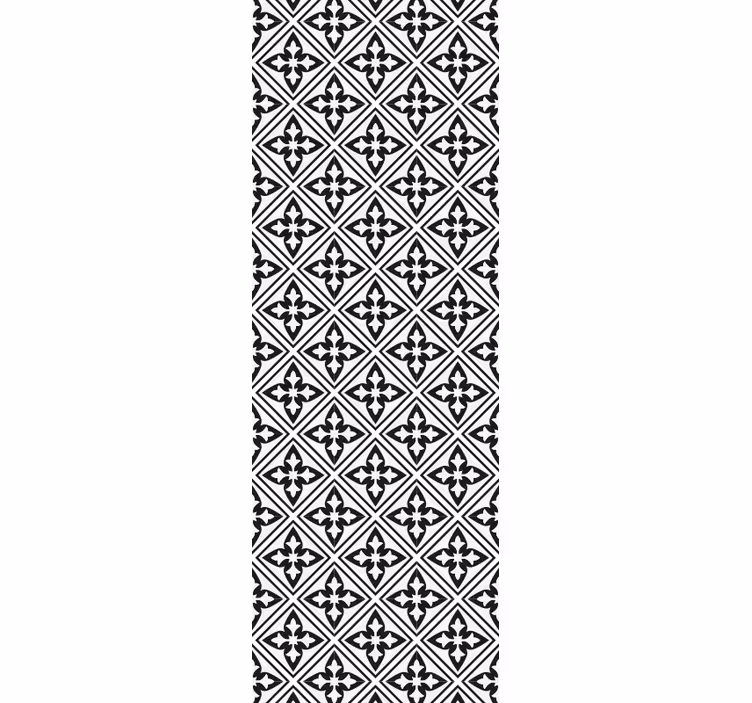 Store enrouleur noir carreaux fleuris - TenStickers